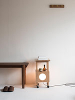 Cubby Mobile Table Lamp in Cherry Wood and Acrylic