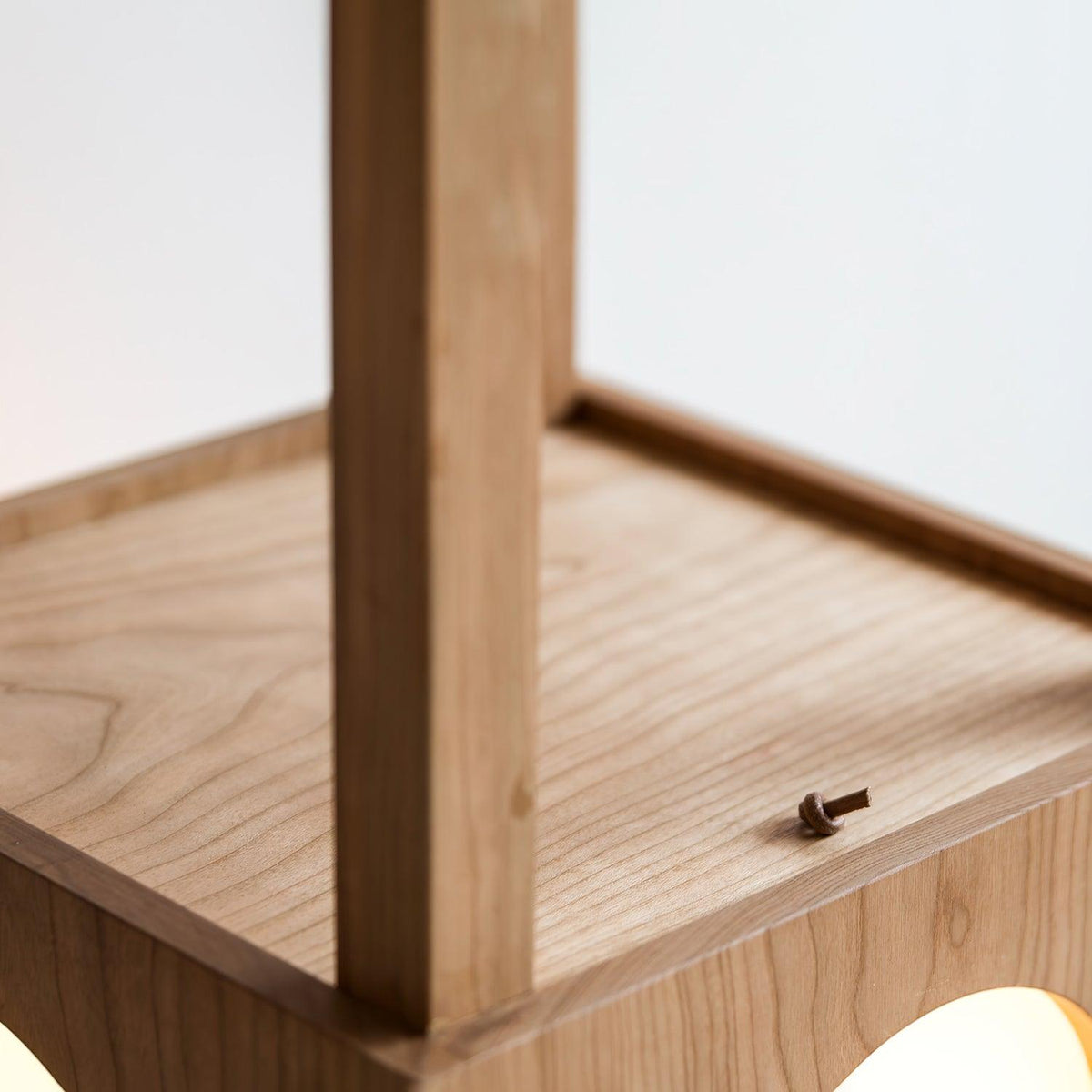 Cubby Mobile Table Lamp in Cherry Wood and Acrylic