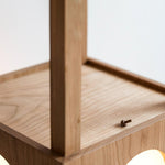 Cubby Mobile Table Lamp in Cherry Wood and Acrylic