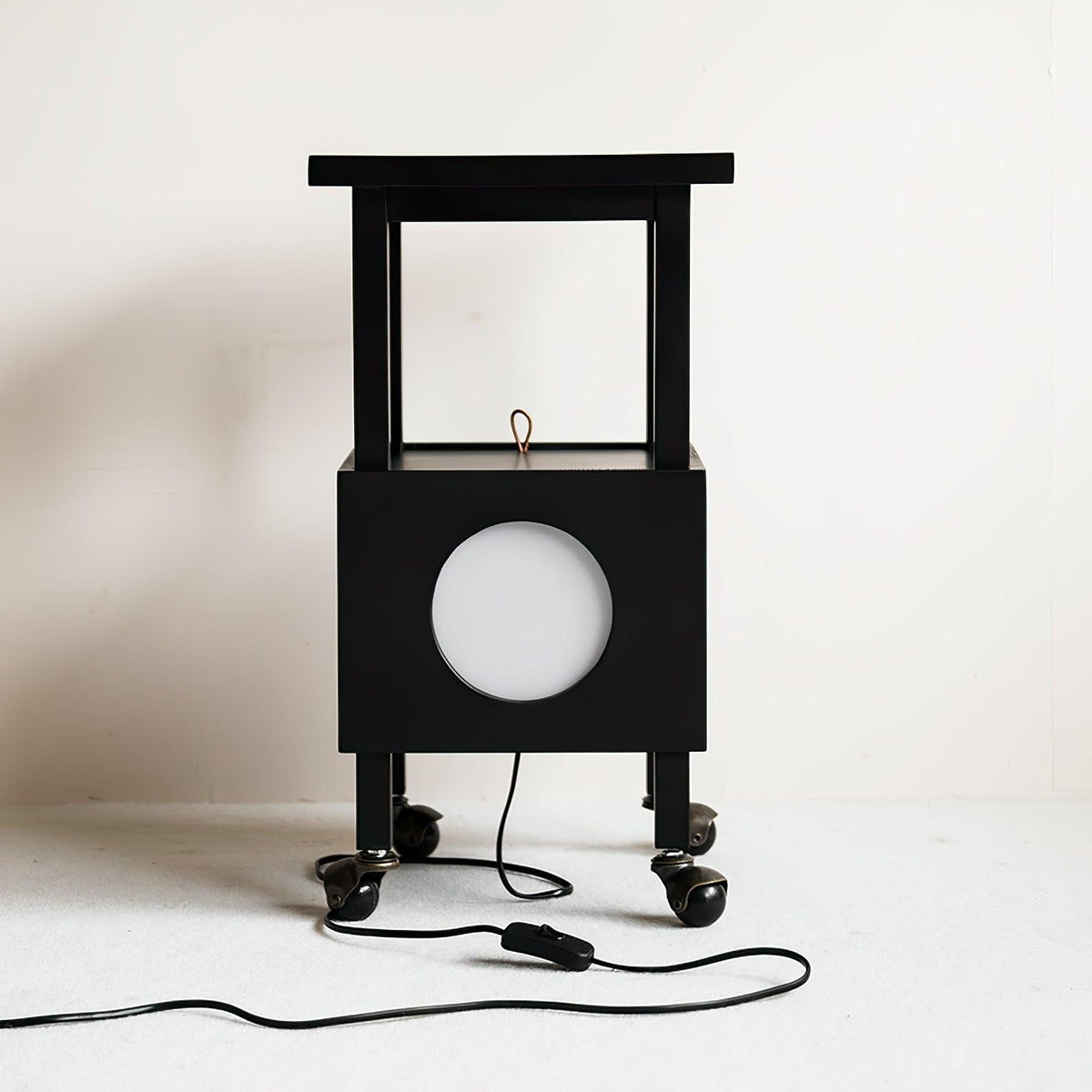 Cubby Mobile Table Lamp in Cherry Wood and Acrylic