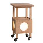 Cubby Mobile Table Lamp in Cherry Wood and Acrylic