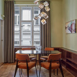 Cubic Luster Cascade Chandelier – Modern Geometric Crystal Pendant Light