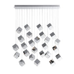 Cubic Luster Cascade Chandelier – Modern Geometric Crystal Pendant Light