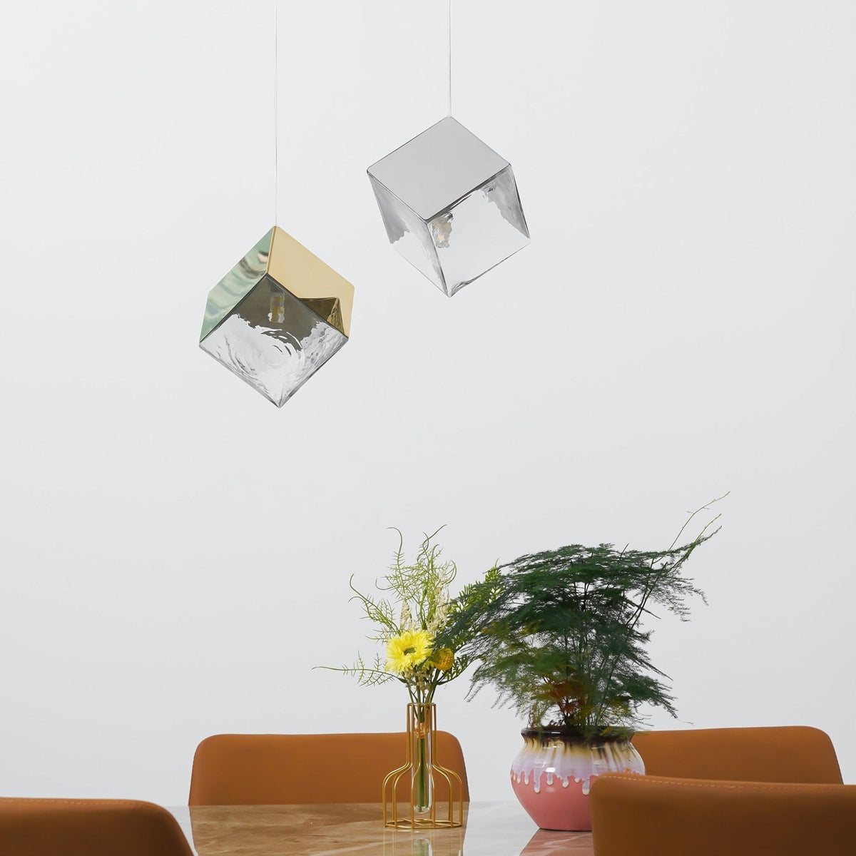 Cubic Luster Cascade Chandelier – Modern Geometric Crystal Pendant Light