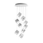Cubic Luster Cascade Chandelier – Modern Geometric Crystal Pendant Light