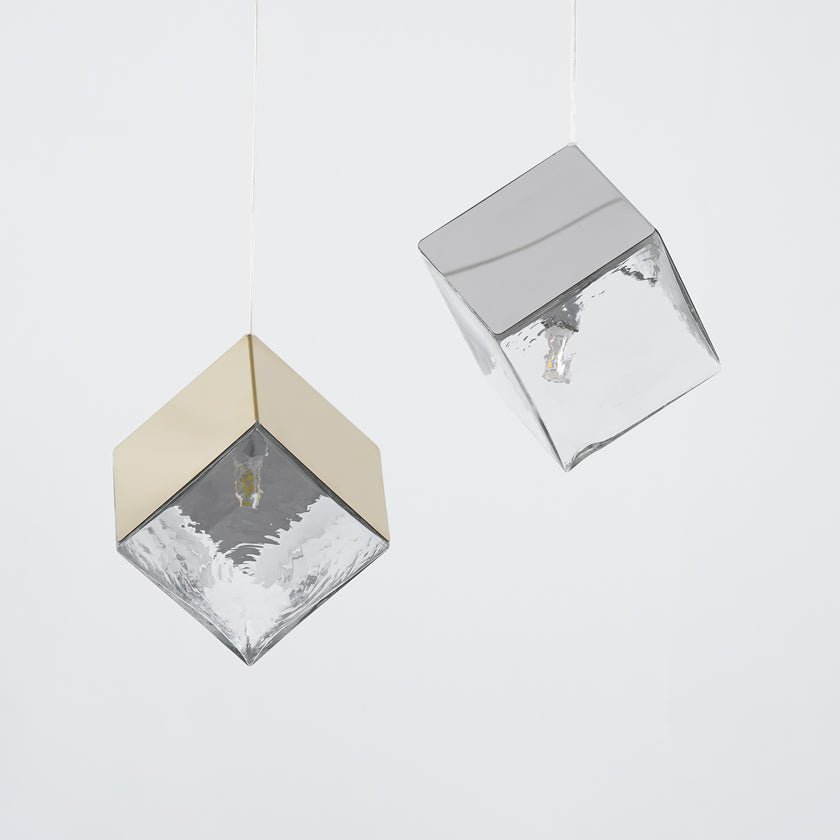 Cubic Luster Cascade Chandelier – Modern Geometric Crystal Pendant Light