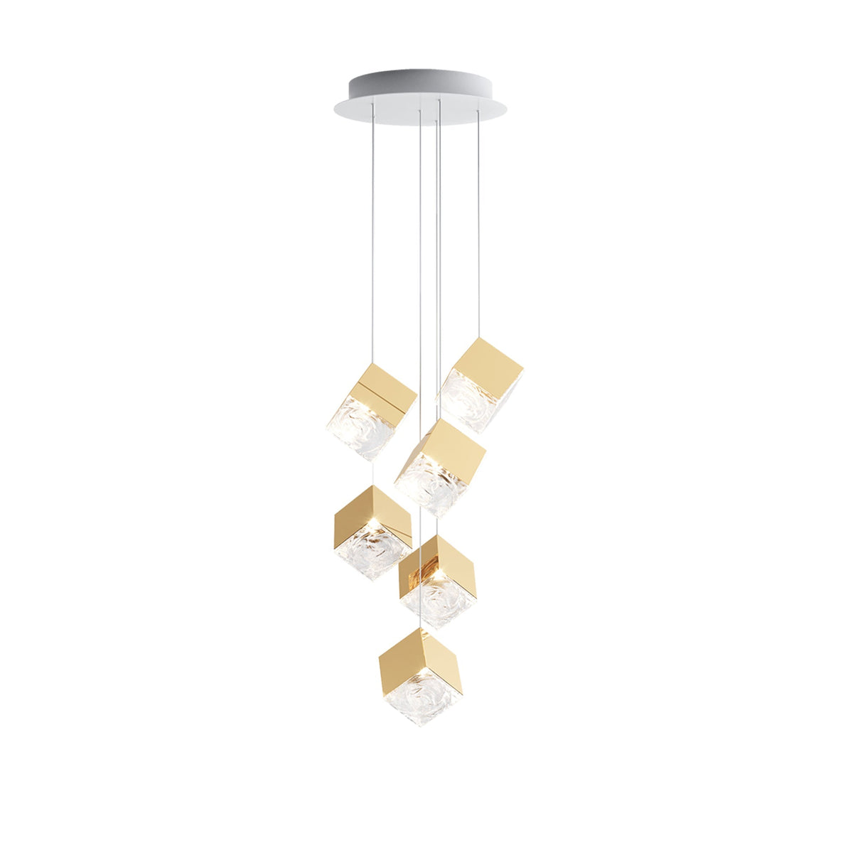 Cubic Luster Cascade Chandelier – Modern Geometric Crystal Pendant Light