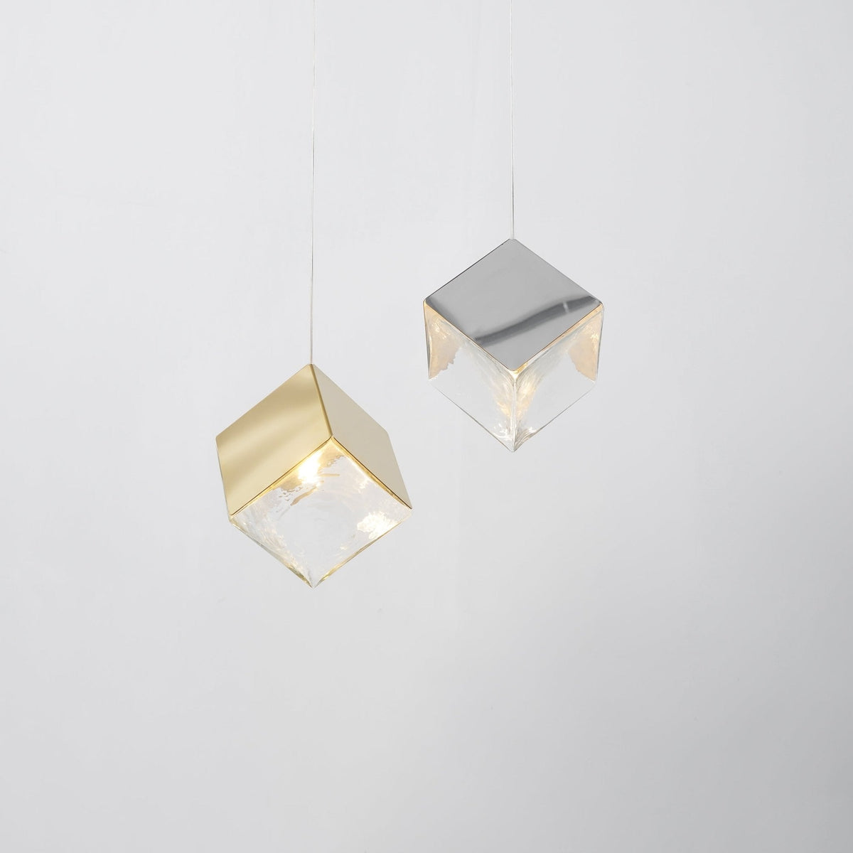 Cubic Luster Cascade Chandelier – Modern Geometric Crystal Pendant Light