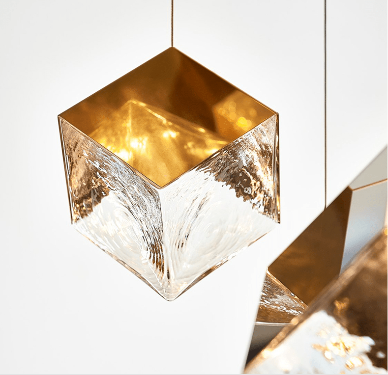 Cubic Luster Cascade Chandelier – Modern Geometric Crystal Pendant Light