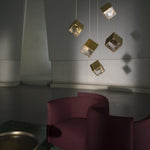 Cubic Luster Cascade Chandelier – Modern Geometric Crystal Pendant Light