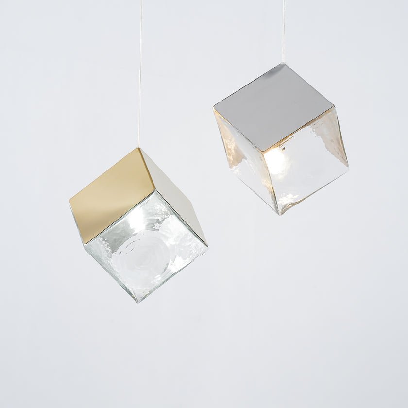 Cubic Luster Cascade Chandelier – Modern Geometric Crystal Pendant Light