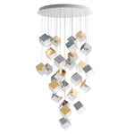 Cubic Luster Cascade Chandelier – Modern Geometric Crystal Pendant Light