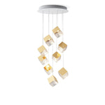 Cubic Luster Cascade Chandelier – Modern Geometric Crystal Pendant Light