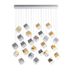 Cubic Luster Cascade Chandelier – Modern Geometric Crystal Pendant Light
