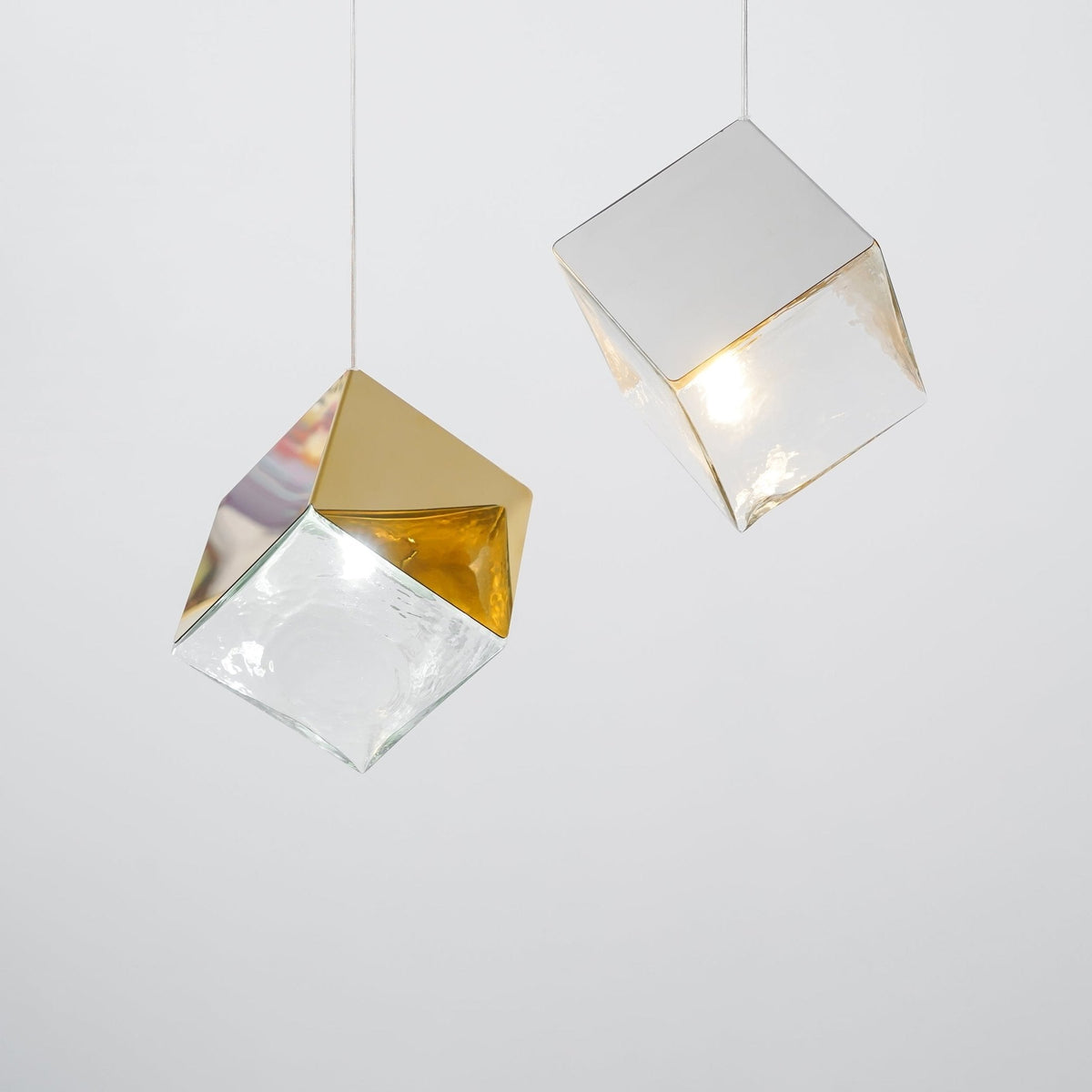 Cubic Luster Cascade Chandelier – Modern Geometric Crystal Pendant Light