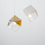 Cubic Luster Cascade Chandelier – Modern Geometric Crystal Pendant Light