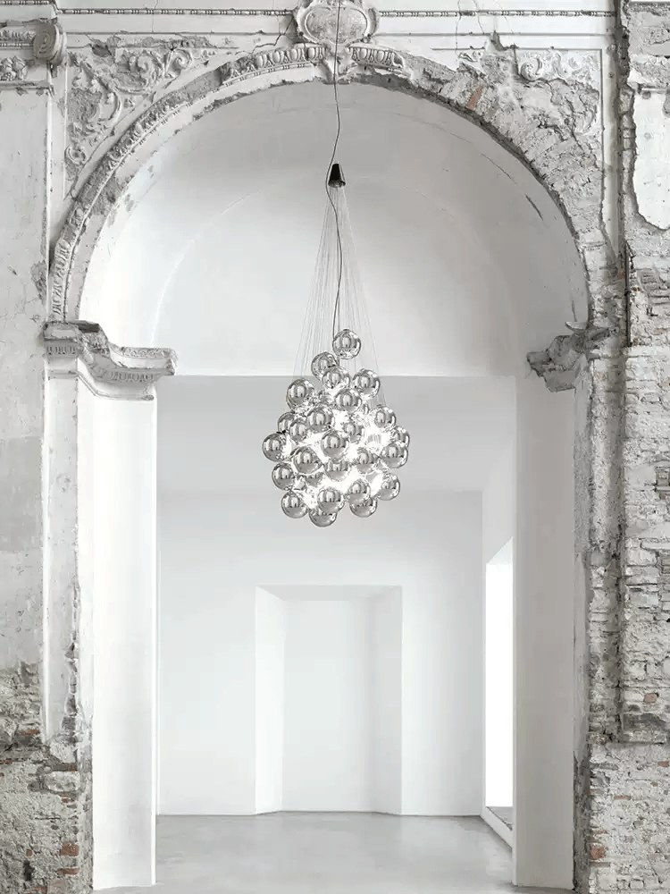 Cumulus Cascade Chandelier — Modern Glass Sphere Pendant Light