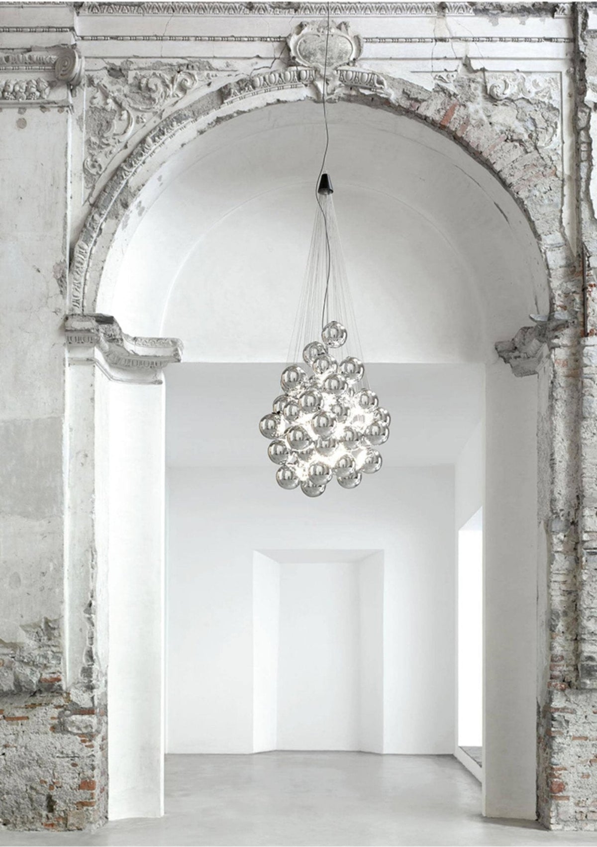 Cumulus Cascade Chandelier — Modern Glass Sphere Pendant Light