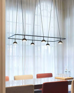 Cupolina LED Chandelier – Modern Black Metal Pendant Light for Dining Room and Living Room