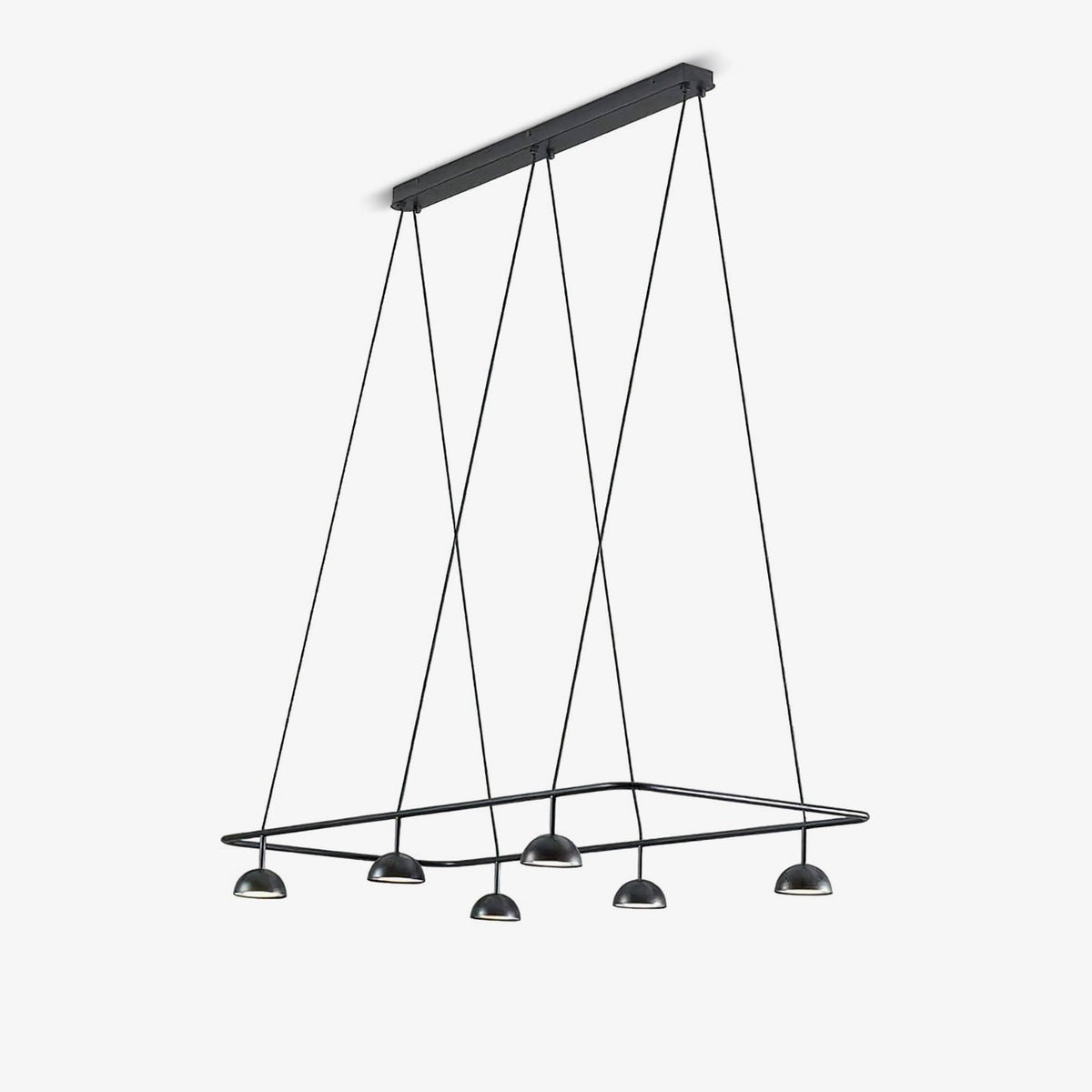 Cupolina LED Chandelier – Modern Black Metal Pendant Light for Dining Room and Living Room