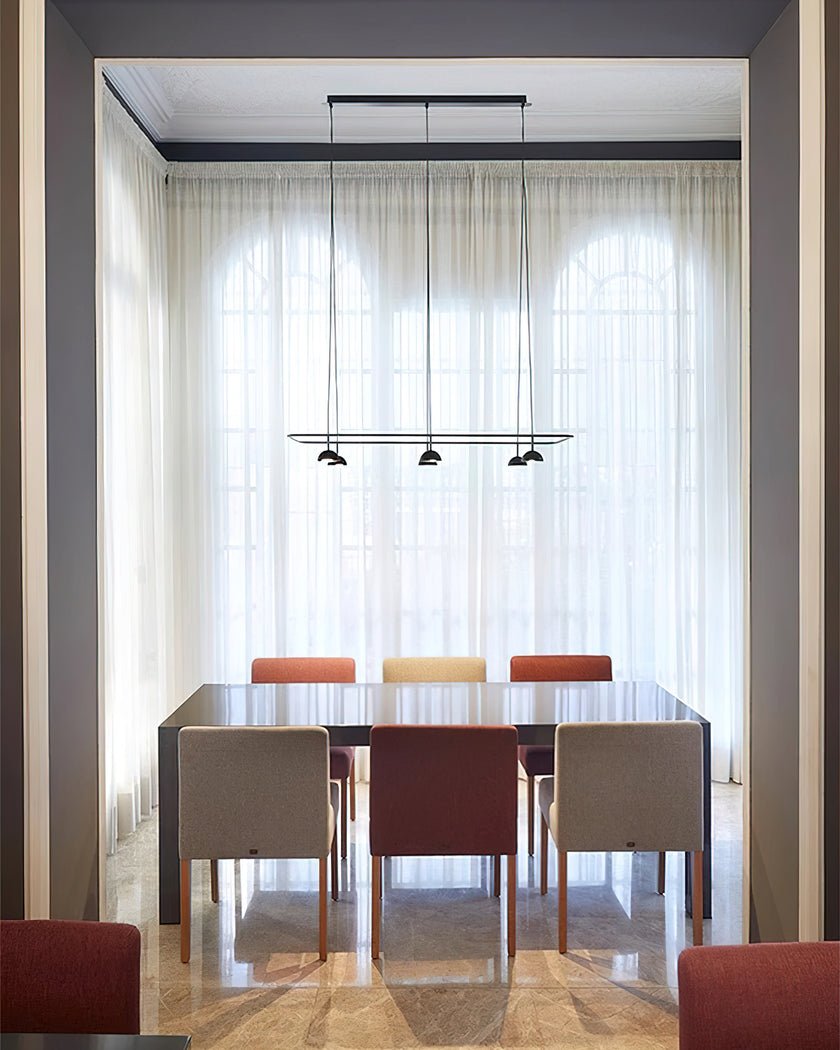 Cupolina LED Chandelier – Modern Black Metal Pendant Light for Dining Room and Living Room