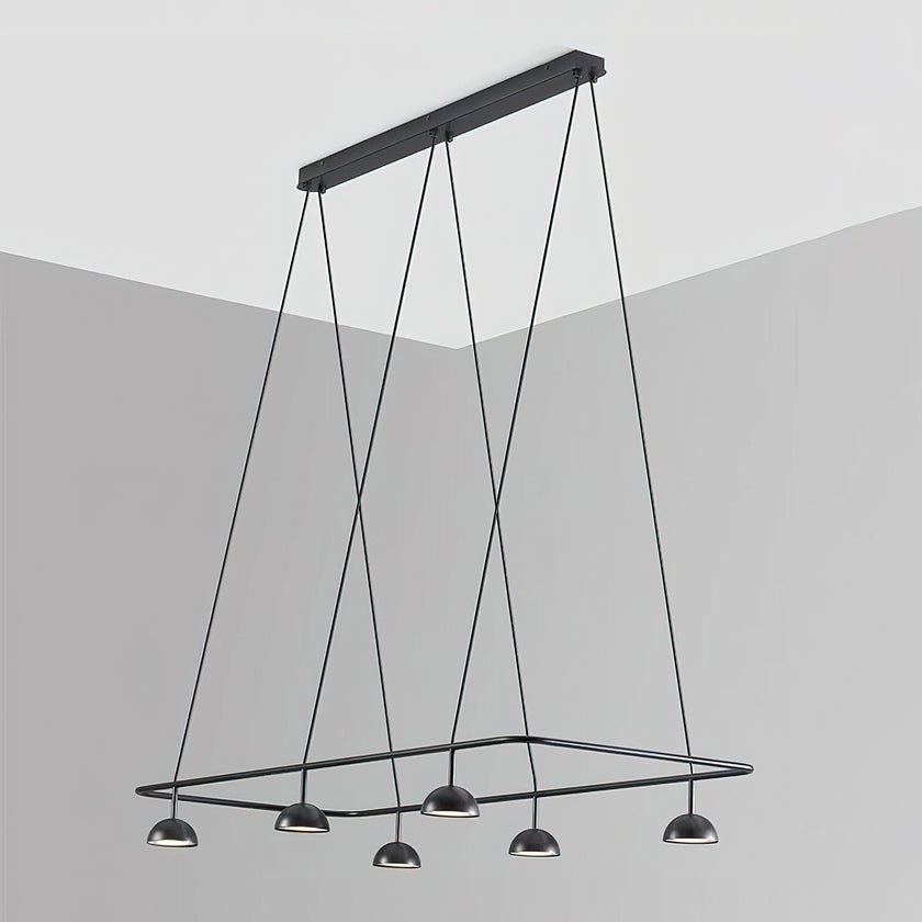 Cupolina LED Chandelier – Modern Black Metal Pendant Light for Dining Room and Living Room