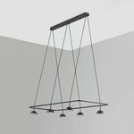 Cupolina LED Chandelier – Modern Black Metal Pendant Light for Dining Room and Living Room