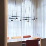 Cupolina LED Chandelier – Modern Black Metal Pendant Light for Dining Room and Living Room