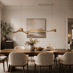Curva Sculptural Wood LED Pendant Light – Modern Organic Design
