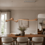 Curva Sculptural Wood LED Pendant Light – Modern Organic Design
