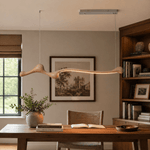 Curva Sculptural Wood LED Pendant Light – Modern Organic Design