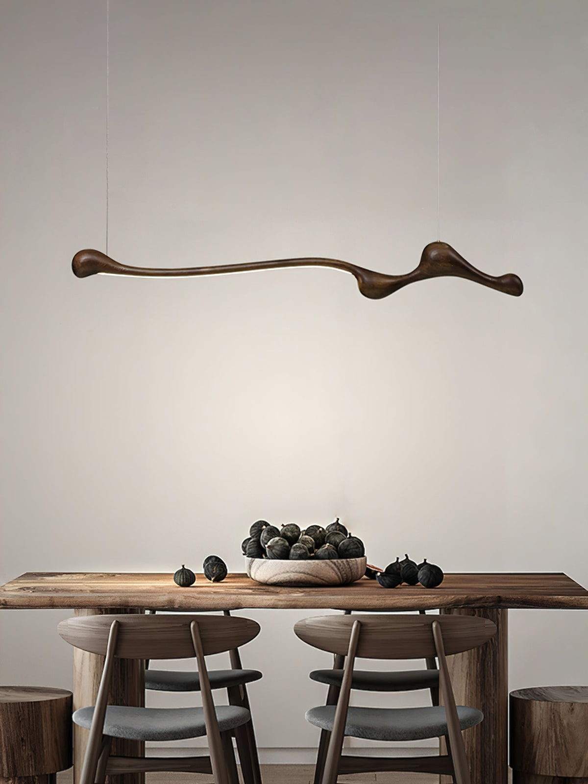 Curva Sculptural Wood LED Pendant Light – Modern Organic Design