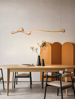Curva Sculptural Wood LED Pendant Light – Modern Organic Design