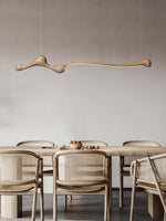 Curva Sculptural Wood LED Pendant Light – Modern Organic Design