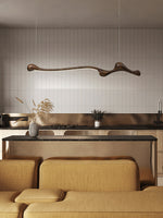 Curva Sculptural Wood LED Pendant Light – Modern Organic Design