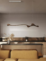 Curva Sculptural Wood LED Pendant Light – Modern Organic Design