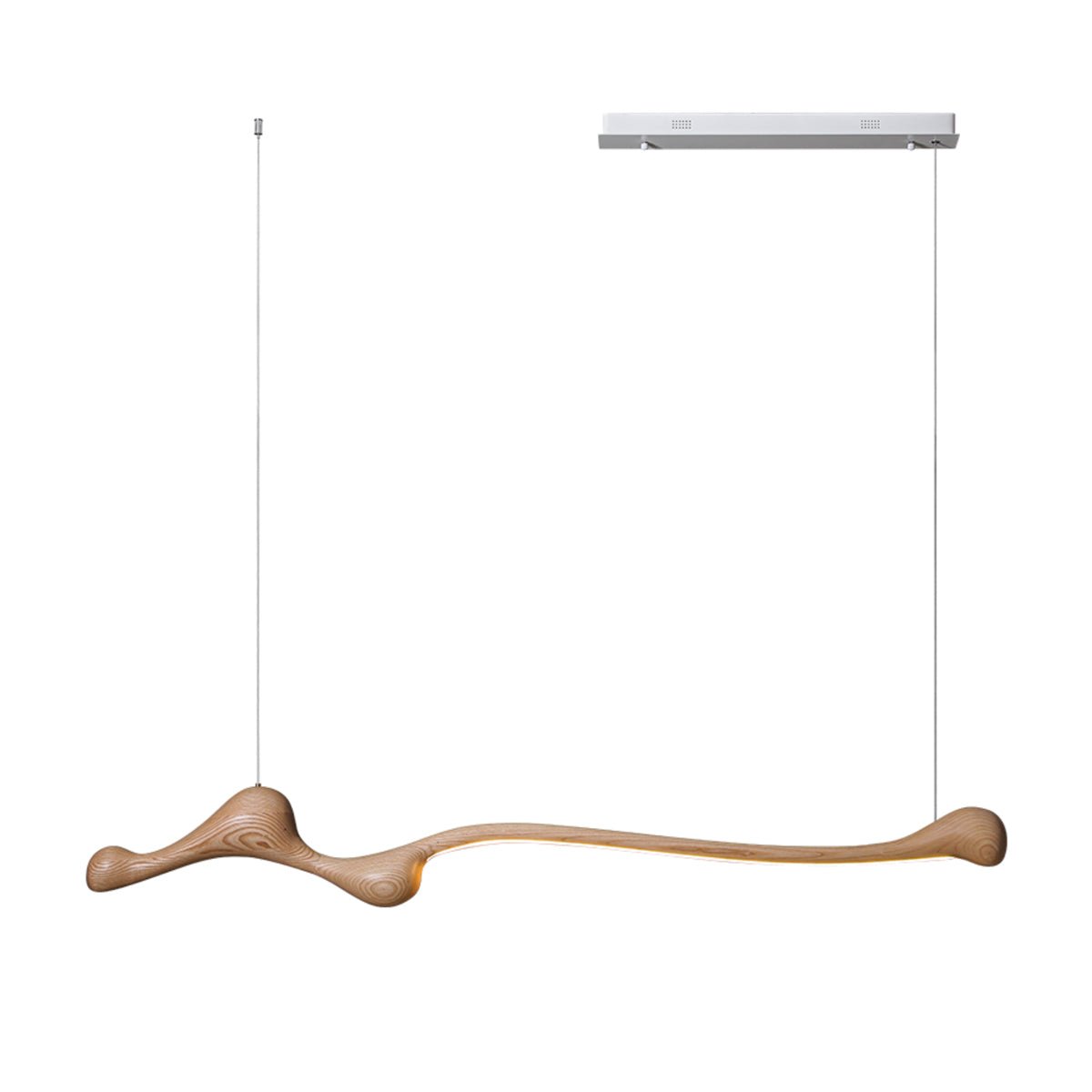 Curva Sculptural Wood LED Pendant Light – Modern Organic Design