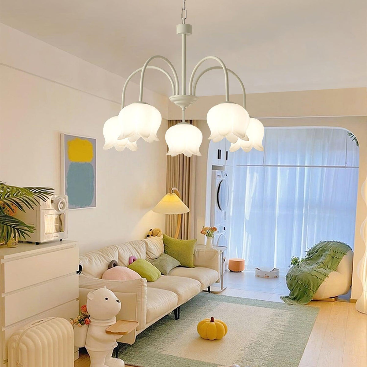 curved-arm-bell-chandelier