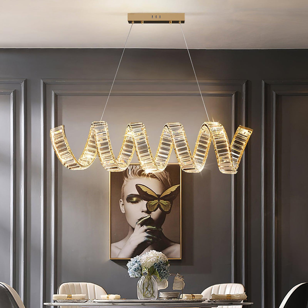 Curved Led Chandelier
