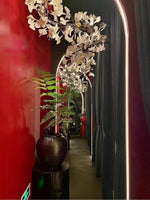 Gingko Leaves Linear Chandelier – Hand-Cast Porcelain Sculptural Pendant Light