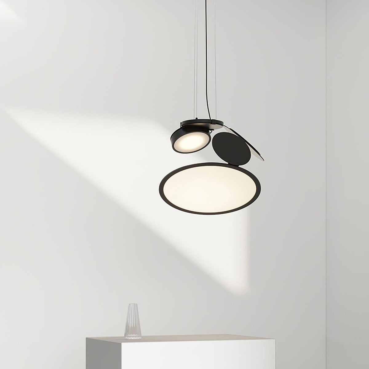 Cut Pendant Lamp – Modern LED Ceiling Light in Black Aluminum