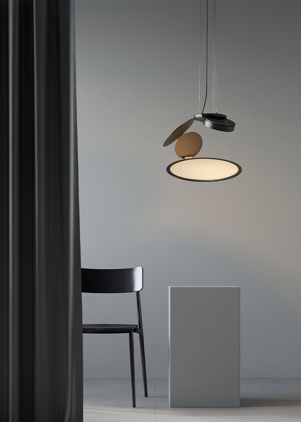 Cut Pendant Lamp – Modern LED Ceiling Light in Black Aluminum