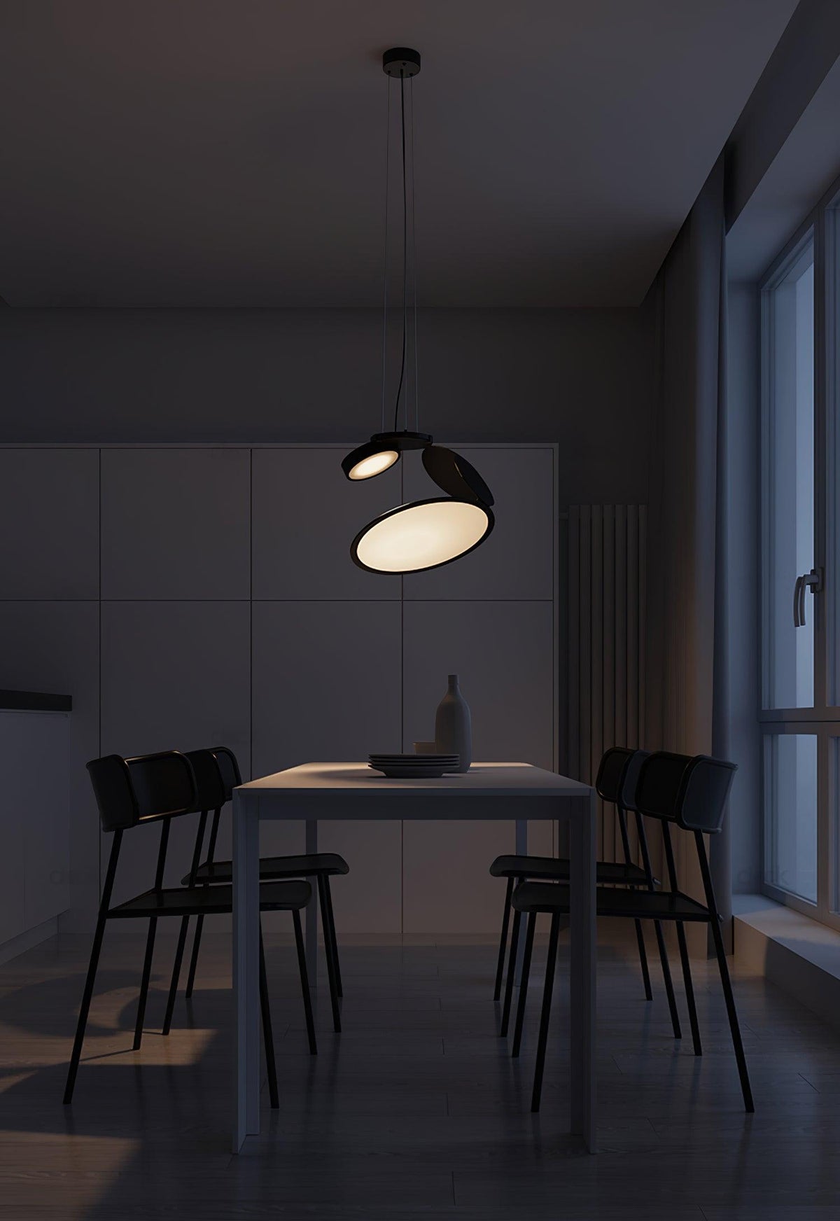Cut Pendant Lamp – Modern LED Ceiling Light in Black Aluminum