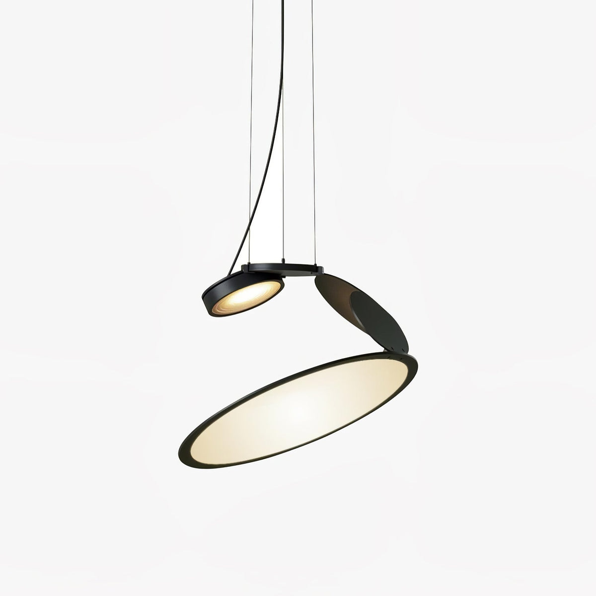 Cut Pendant Lamp – Modern LED Ceiling Light in Black Aluminum