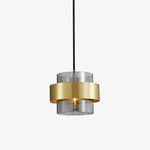 Cylinder Glass Pendant Light with Brass Accents for Modern Interiors