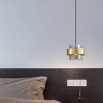 Cylinder Glass Pendant Light with Brass Accents for Modern Interiors