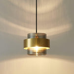 Cylinder Glass Pendant Light with Brass Accents for Modern Interiors