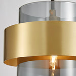 Cylinder Glass Pendant Light with Brass Accents for Modern Interiors