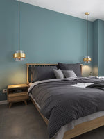 Cylinder Glass Pendant Light with Brass Accents for Modern Interiors