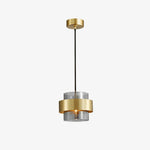 Cylinder Glass Pendant Light with Brass Accents for Modern Interiors